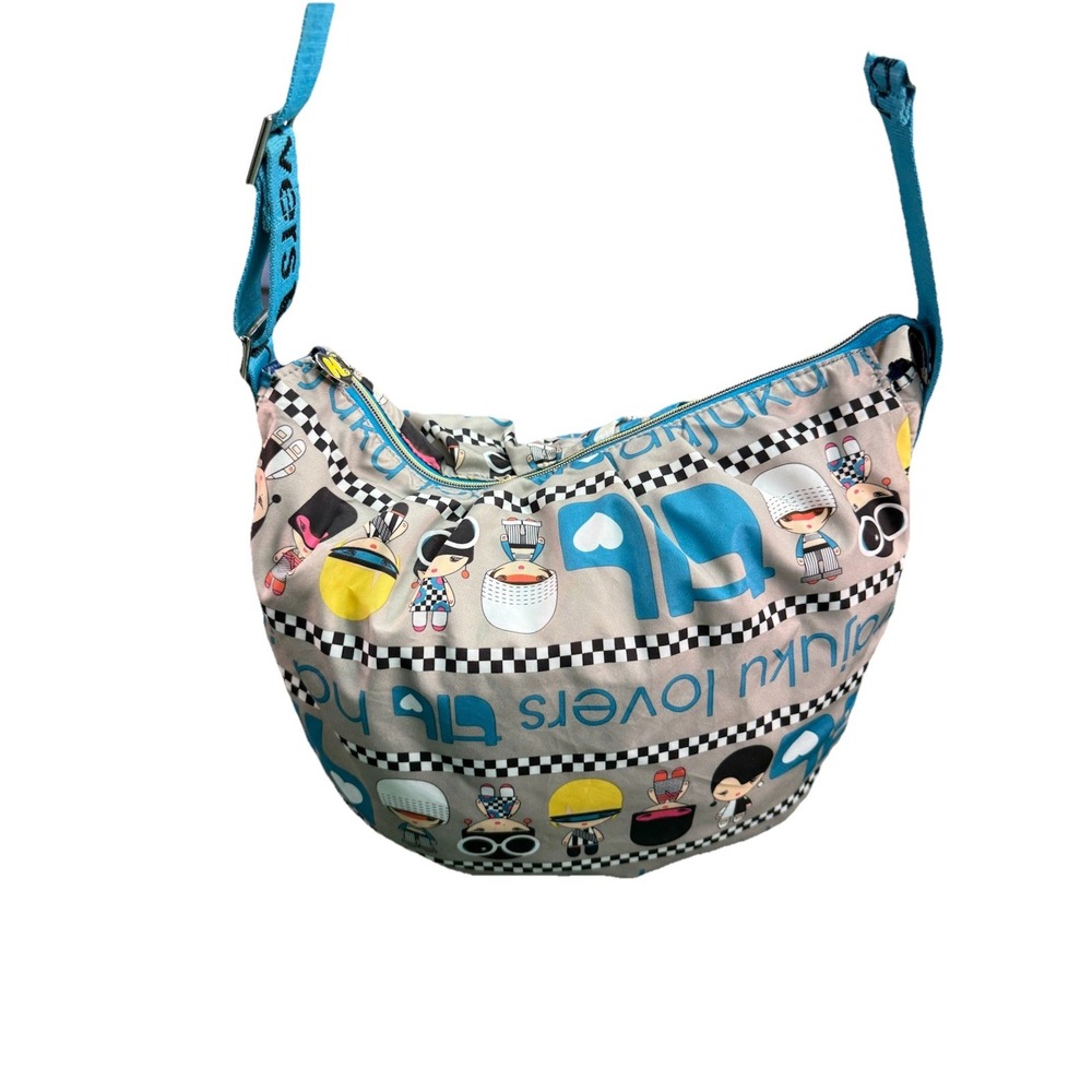 Harajuku Lovers Purse w/ Tokidoki Collaboration Blue w/ Cartoon Figures